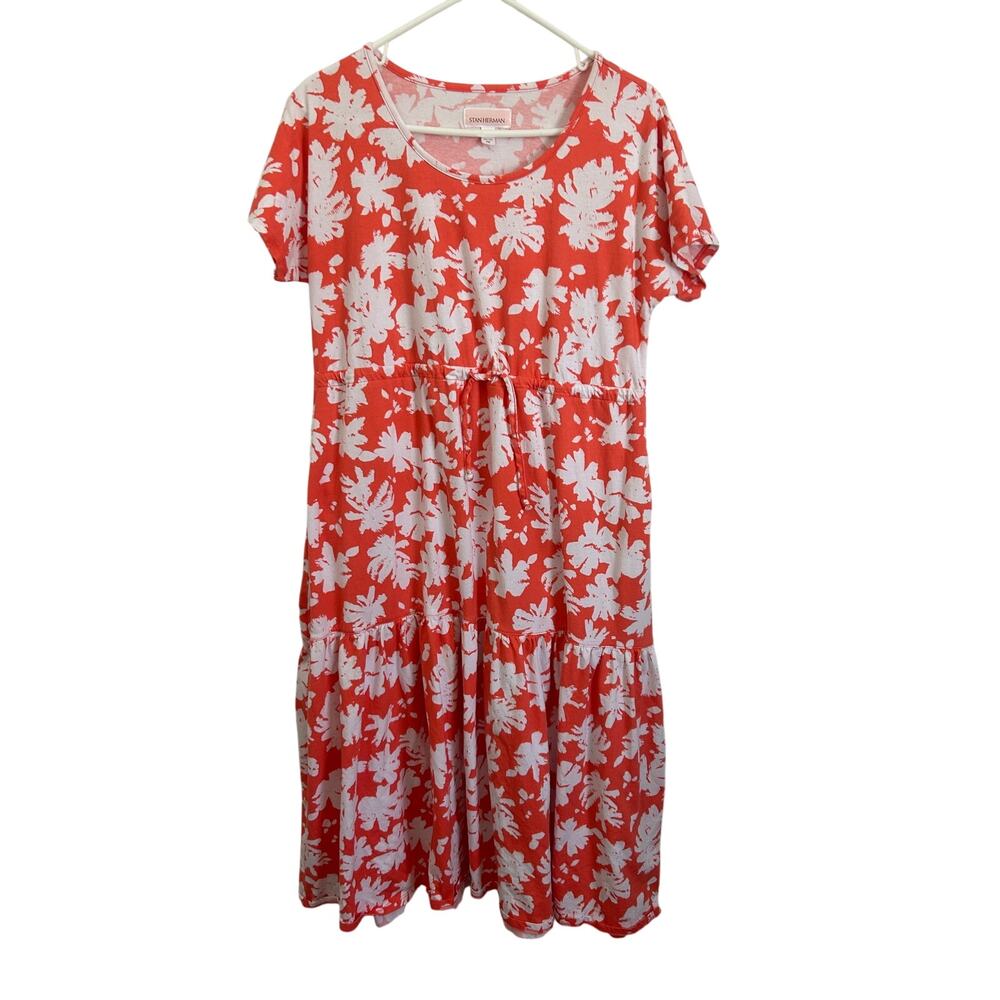 Stan Herman Happy Days 100% Cotton Petite Medium Long Length Tiered Dress